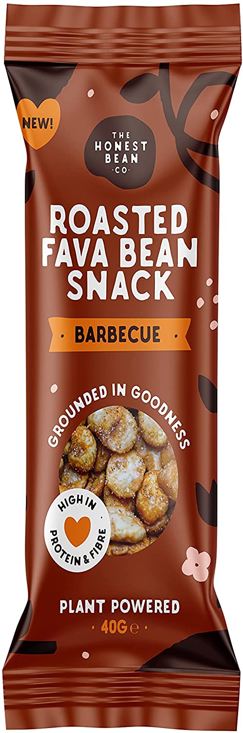 The Honest Bean Co Roasted Fava Bean Snack 'BBQ' 40g (Pack of 12)