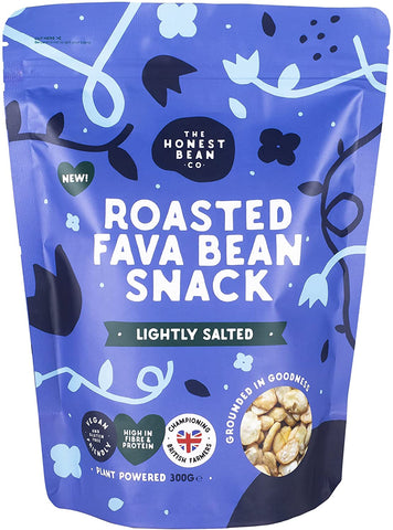 The Honest Bean Co Roasted Fava Bean Snack 'Lightly Salted' 300g (Pack of 6)