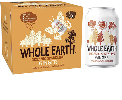 Whole Earth Organic 4 Pack Ginger Drink 330ml