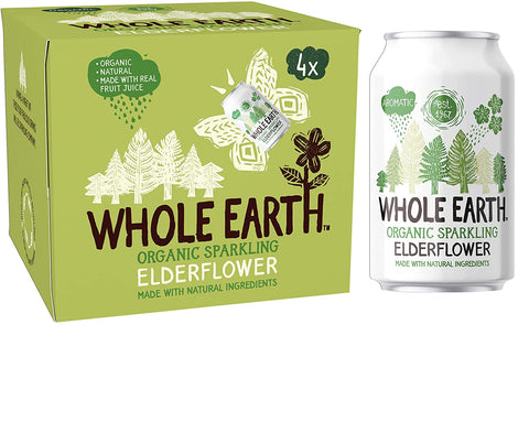 Whole Earth Organic 4 Pack Elderflower Drink 330ml
