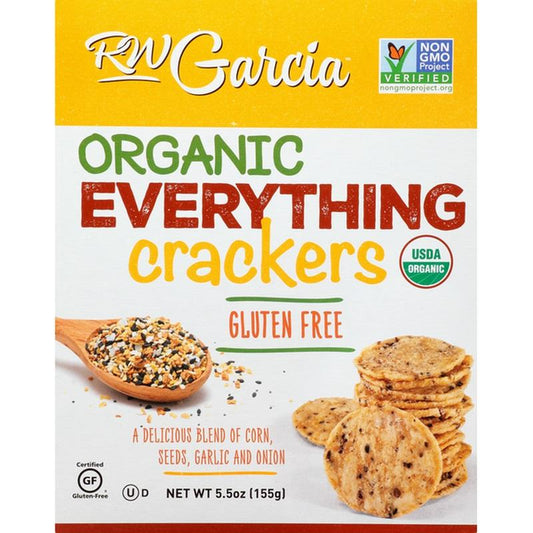 R.W Garcia Organic GF Everything Except The Bagel Crackers 155g (Pack of 6)