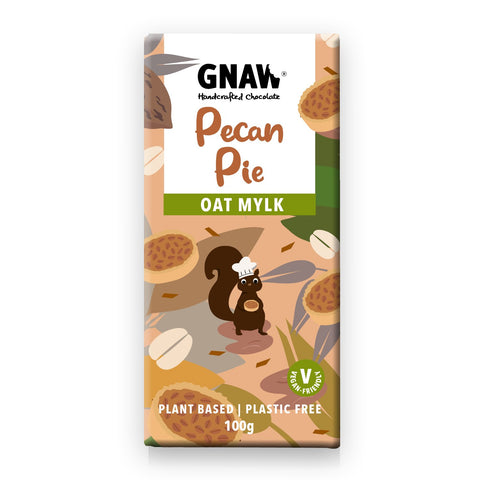 Gnaw Chocolate Vegan Pecan Pie Oat Mylk Chocolate Bar 100g (Pack of 12)