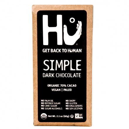 Hu Organic Simple Dark Chocolate Bar 60g (Pack of 12)