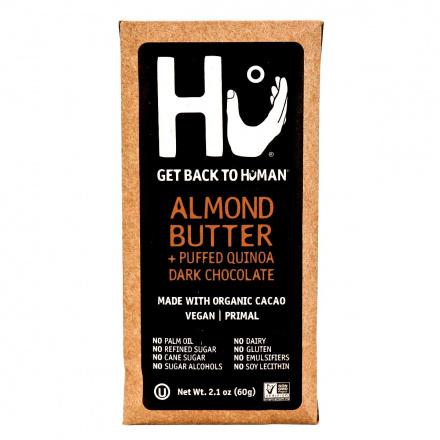 Hu Organic Almond Butter & Quinoa Dark Chocolate Bar 60g (Pack of 12)