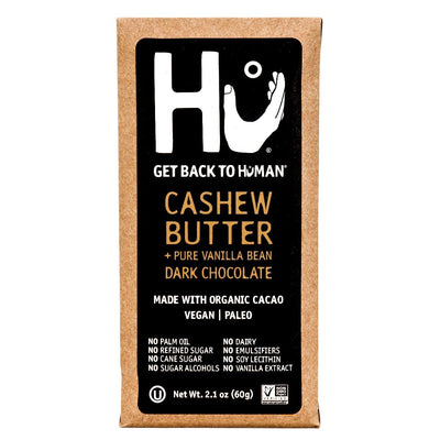 Hu Organic Cashew Butter & Pure Vanilla Bean Dark Chocolate Bar 60g (Pack of 12)