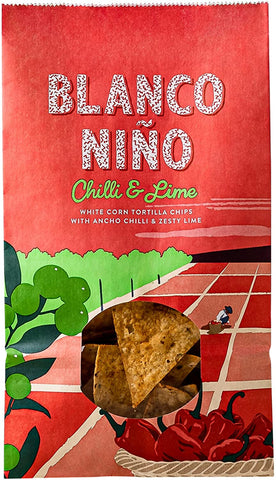 Blanco Nino Authentic Tortilla Chips Chilli & Lime 170g (Pack of 6)