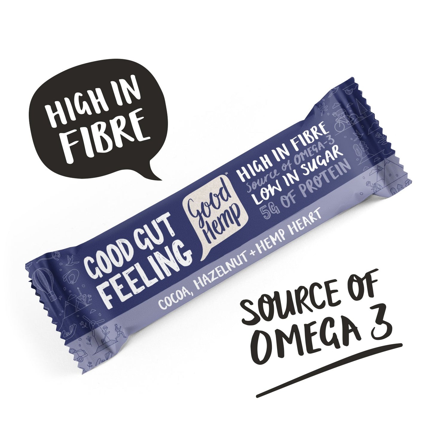 Good Hemp Cocoa Hazelnut & Hemp Heart Snack Bar 30g (Pack of 12)