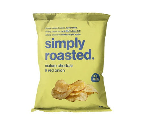 Simply Roasted Mature Cheddar & Red Onion Crisps 21.5g (Pack of 24)