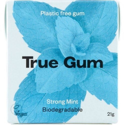 True Gum Strong Mint Chewing Gum 21g (Pack of 24)