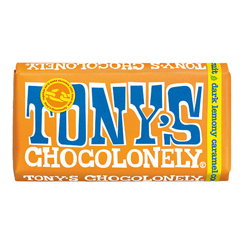 Tony'S Chocolonely Dark Chocolate Lemony Caramel Cocoa 180g (Pack of 15)