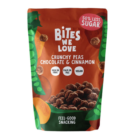 Bites We Love Crunchy Peas Chocolate & Cinnamon 100g (Pack of 6)