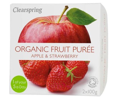 Clearspring Wholefoods Org Fruit Puree Apple Banana Strawberry 2x100g(Pack of 12)