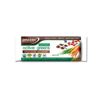 Organic Foodbars OFB Org Active Green Probiotics Box 70g (Pack of 12)