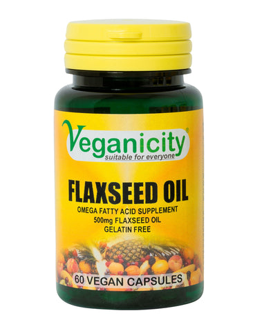 Veganicity Flaxseed Oil 500mg 60 Vcaps (Pack of 12)