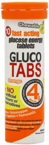 Glucotabs Tangy Orange - Fast Acting Glucose- 10 Tabs