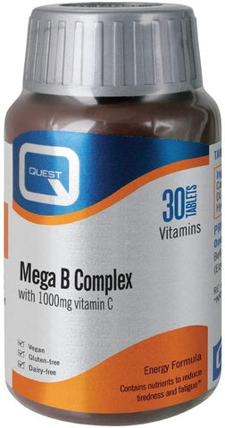 Quest Mega B Complex with 1000mg Vitamin C 30 Tablets