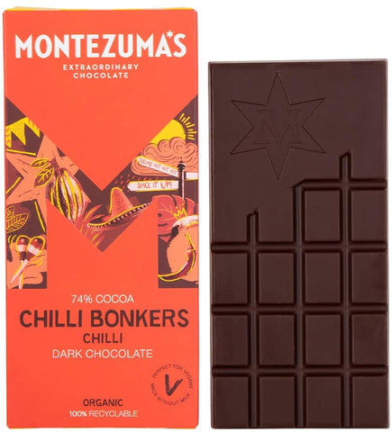 Montezumas Chilli Bonkers Dark Bar 90g (Pack of 12)