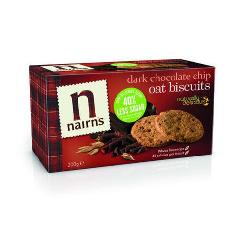 Nairns Dark Chocolate Chip Oat Biscuits - Wheat Free 200g