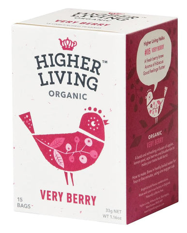 Higher Living Very Berry Tea 15 Bags (Pack of 4)