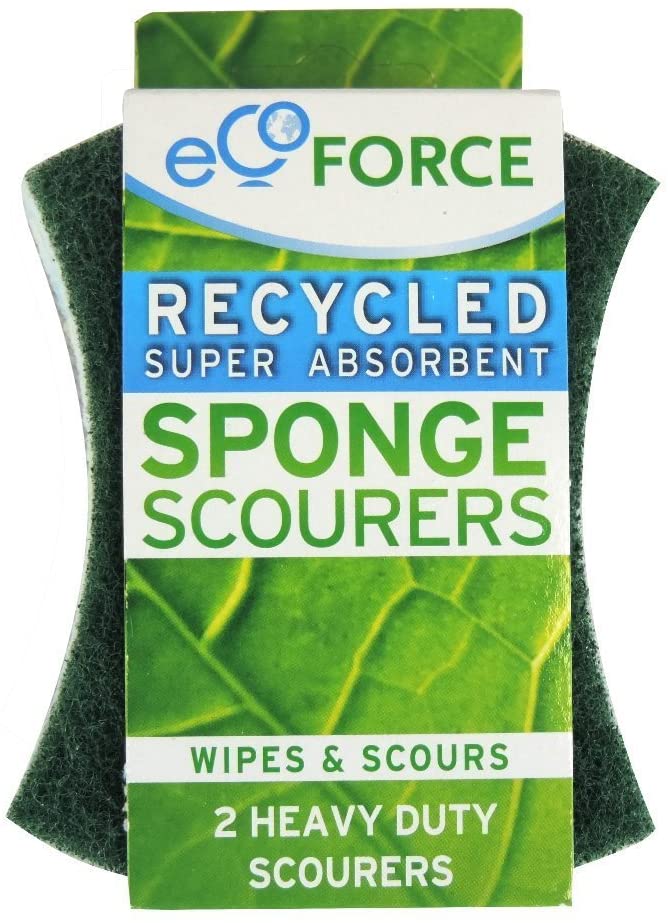 Ecoforce Recycled Heavy Duty Sponge Scourers 2 Pack