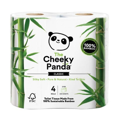The Cheeky Panda Plastic Free Bamboo Toilet Roll - 4 Rolls