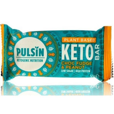 Pulsin Keto Choc Fudge & Peanut Bar 50g (Pack of 18)