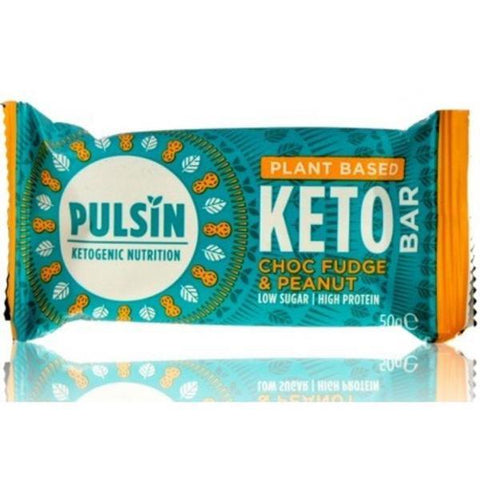 Pulsin Keto Choc Fudge & Peanut Bar 50g (Pack of 18)