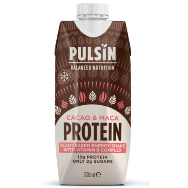 Pulsin Cacao & Maca Ready To Drink Protein Shake 330ml (Pack of 12)