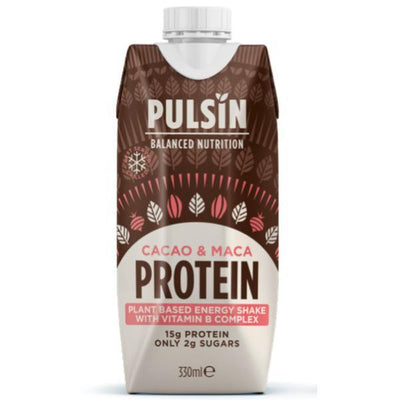 Pulsin Cacao & Maca Ready To Drink Protein Shake 330ml (Pack of 12)