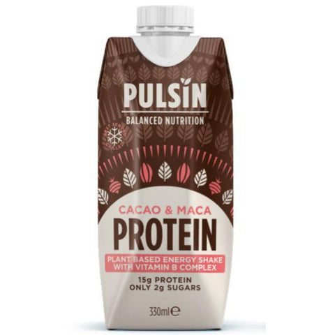 Pulsin Cacao & Maca Ready To Drink Protein Shake 330ml (Pack of 12)
