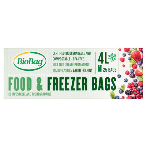 BioBag Compostable 4Ltr Food & Freezer Bags 25 Bags