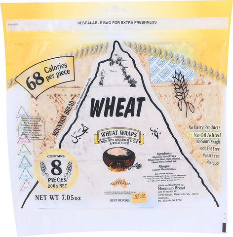 Mountain Bread Wheat Wraps 200g