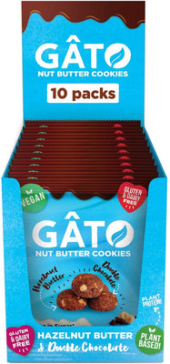 Gato Cookie Bites - Hazelnut Butter & Double Choc 33g (Pack of 10)