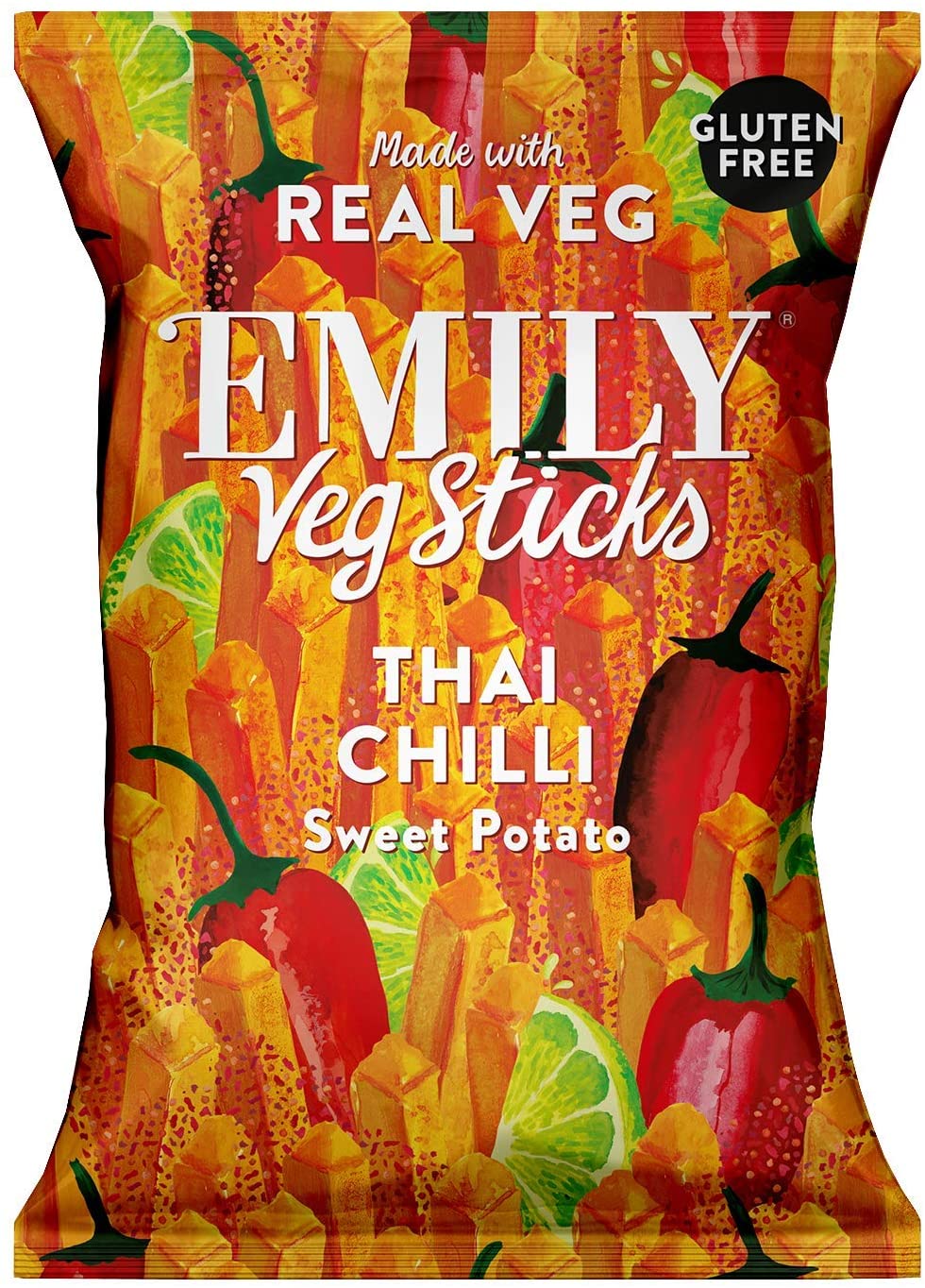 Emily Crisps Sweet Potato Sticks Thai Chilli 35g (Pack of 12)