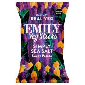 Emily Crisps Sweet Potato Sticks - Sea Salt 120g (Pack of 8)