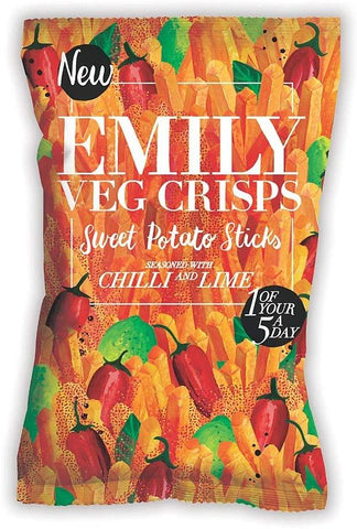 Emily Crisps Sweet Potato Sticks - Chilli & Lime 100g (Pack of 8)