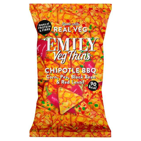 Emily Crisps Chipotle Bbq Veg Thins 23g (Pack of 24)