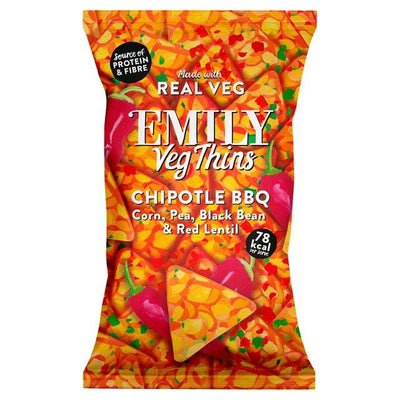 Emily Crisps Chipotle Bbq Veg Thins 80g (Pack of 8)