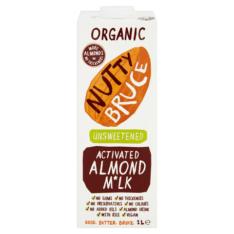 Nutty Bruce Activated Unsweetened Almond M*lk 1Ltr (Pack of 6)