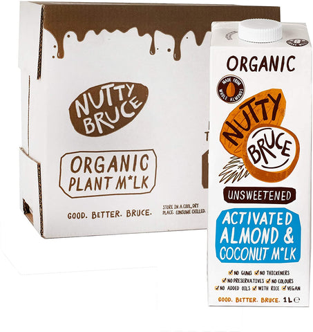 Nutty Bruce Activated Unsweetened Almond & Coconut M*lk 1Ltr (Pack of 6)