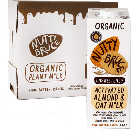 Nutty Bruce Activated Unsweetened Almond & Oat M*lk 1Ltr (Pack of 6)