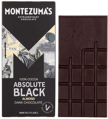 Montezuma's 100% Cocoa Absolute Black Almonds Bar 90g