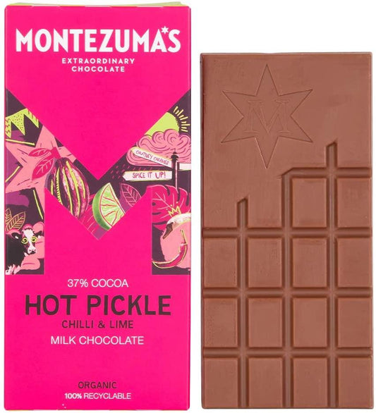 Montezuma's Hot Pickle Chilli & Lime Bar 90g