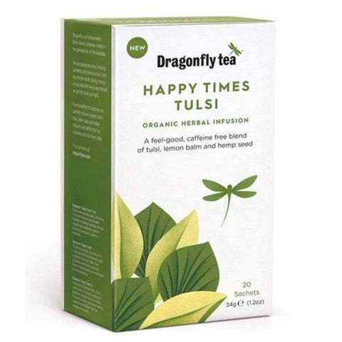 Dragonfly Teas Organic Happy Times Tulsi Tea 20 Bags (Pack of 4)