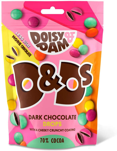 Doisy & Dam Naturally Coloured Dark Choc Drops - Share 80g
