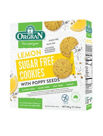 Orgran Lemon Sugar Free Cookies With Poppy Seed 130g