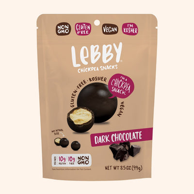 Lebby Chickpea Snacks - Dark Chocolate 80g (Pack of 6)
