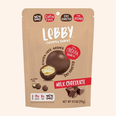 Lebby Chickpea Snacks - Milk Chocolate 80g (Pack of 6)