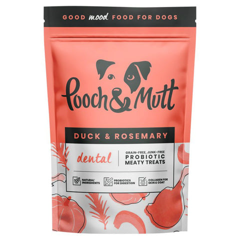 Pooch & Mutt Duck & Rosemary Probiotic Meaty Treats for Dental Health 120g