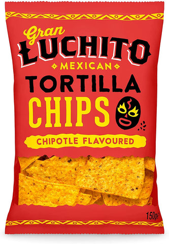 Gran Luchito Chipotle Tortilla Chips 150g (Pack of 10)